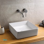 Lavabo D'Appoggio Da 36,5x36,5 Cm Finitura Bianco Lucido