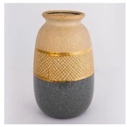 Vaso in ceramica 25,5x15,5 cm oro/grigio