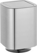 Cestino portarifiuti color argento satinato e nero 5 lt con coperchio basculante Lumina