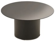 Tavolino tondo WAYLON 60 con base in metallo Nero e piano in vetro Fumč