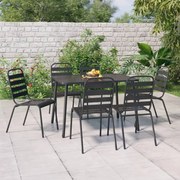 Set Da Pranzo Da Giardino 7 Pz İn Acciaio Antracite /