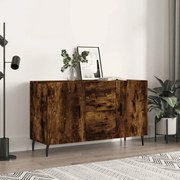 Credenza rovere fumo 100x36x60 cm in legno multistrato