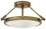 Lampadario Contemporaneo Collier Acciaio Ottone Antico Vetro 3 Luci E14