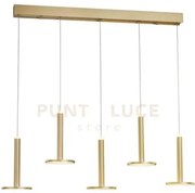 Lampadario led lineare a 5 pendenti tua md17033012-5bsg oro