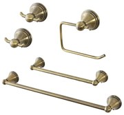 Set accessori a muro 5 pezzi in acciaio con finitura bronzo e viti incluse  Iris
