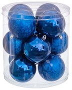 Palle di Natale Azzurro Plastica Ø 8 cm 19,5 X 19,5 X 22 CM (12 Unità)