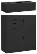 Armadio Ufficio Con Fioriera Antracite 90x40x125 Cm İn Acciaio /