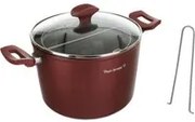 Pentola pasta 22 cm bordeaux con 2 cestelli e coperchio