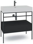 Mobile bagno da terra con lavabo L 60 x H 89 x P 45.5 cm nero per vasca centrale Outline