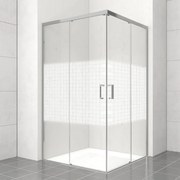 Lato per box doccia angolare scorrevole dritto H 200 x L 70 cm, sp 6 mm argento serigrafato