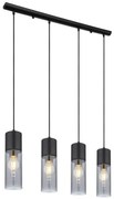 Globo 21000-4HB - Lampadario a sospensione con filo ANNIKA 4xE27/25W/230V nero