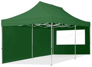 TOOLPORT 3x6m gazebo pieghevole con laterali (finestre panoramiche), ECONOMY alluminio, verde scuro - (59026)