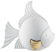 Bongelli preziosi Scultura in marmorino moderna Pesciolino collezione Sea h 26 BIANCO ORO