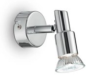 Applique Contemporanea Slem Metallo Cromo 1 Luce Gu10 10W 3000K Luce Calda