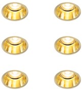 Set di 6 faretti da incasso moderni oro - Dept