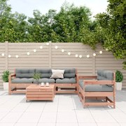 Set divani giardino 6 pz con cuscini legno massello di douglas