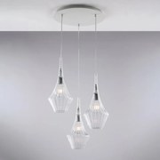 Lampadario Moderno Zeus Trasparente 3 Luci E27