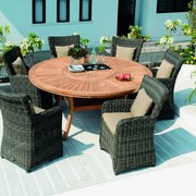 Set tavolo e sedie Australia marrone per 6 persone