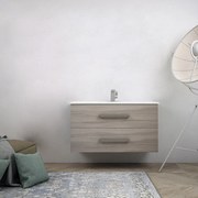 Mobile per bagno 100cm sospeso finitura larice senza specchio e senza colonna