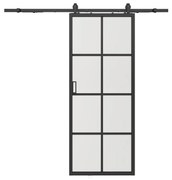 Porta scorrevole esterno muro H205 x L83 cm Alluminio e Vetro temperato - WILDEN II