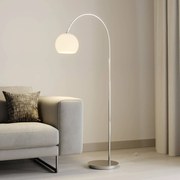 Lampada ad arco Lindby Cynthia, colore nichel, vetro, 140 cm, E27