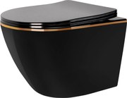 Vaso WC sospeso Rea Carlo Mini Tornado Black Gold Egde