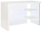 Scrivania DKD Home Decor Bianco Trasparente Cristallo Legno MDF 120 x 50 x 76 cm