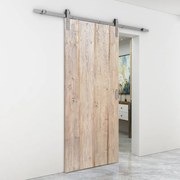 Porta scorrevole reversibile Horse Wenge in mdf marrone, L 86 x H 215 cm, con binario Country satinato