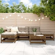 Set divani da giardino 6 pz con cuscini in legno massello miele