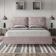 Letto contenitore da 160x190 in microfibra glicine Antea
