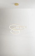 Sospensione spira in alluminio colore oro spazzolato a led 96w 5454...