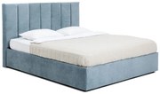 Letto matrimoniale imbottito blu con contenitore e rete inclusi 180x200 cm Thessa Bold Line – Bonami Selection