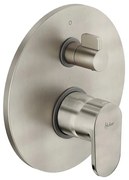 Rubinetto per doccia getto laminare cristallino ad incasso monocomando PLANO nichel satinato HUBER