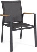 Sedia Da Esterno Con Braccioli In Alluminio E Textilene Heta Antracite Bizzotto