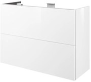 Mobile da bagno sotto lavabo SENSEA Neo Frame bianco laccato lucido L 90 x H 64 x P 35 cm 2 cassetti, lavabo non incluso