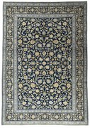 Kashan Tappeto 410x290 Blu (Iran) Annodato A Mano