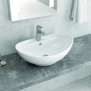 Kamalu - lavabo da appoggio ovale a bacinella 59cm litos-359