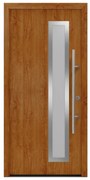 Porta d'ingresso HORMANN ISO PRO SECUR L 90 x H 210 cm rovere dorato tirare a sinistra