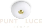 Arizona plafoniera attacco 2 luci gx53 in vetro bianco soffiato d.30cm