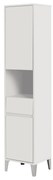 Colonna Portasciugamani a Terra 183 Cm Due Ante Con Vano a Giorno Un Cassetto Feridras "Mondo 2.0" Bianco Opaco/Bianco Laccato