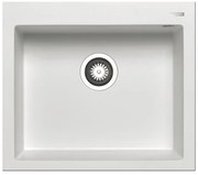 Lavello integrato 1 vasca in granito bianco PYRAMIS Voyager L 50 x L 57 cm