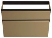 Mobile da bagno sospeso sotto lavabo L 79.5 x H 60 x P 45.5 cm giallo, 2 cassetti Fusion