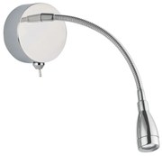 Applique Contemporanea Flexy Acciaio Cromo Vetro Led 0,8W 6500K