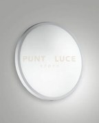 Plaza plafoniera bianca d.30cm ip41 in metallo e vetro 2 luci attac...