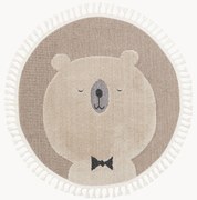 Tappeto rotondo per bambini con nappe e motivo in rilievo Momo