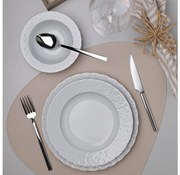 Servizio da tavola 18 pezzi in porcellana, bianco