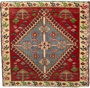 Shiraz Tappeto persiano 60x60 Rosso (Iran) Annodato A Mano