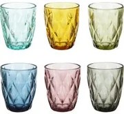 Set 6 bicchieri acqua colorati vetro Gemma