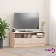 Mobile Porta TV Nero 156x37x45 cm in Legno Massello di Pino vidaXL