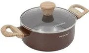 Casseruola 18 cm marrone scritta Cooking Therapy con coperchio
